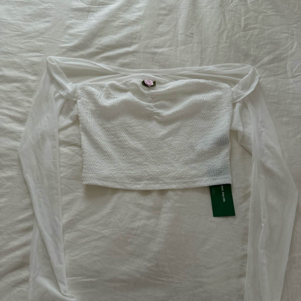 white coquette top